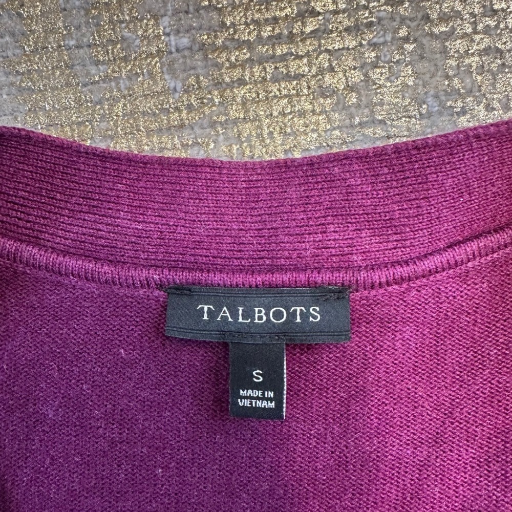 Talbots Purple V-Neck Button Front Girlfriend Car… - image 8